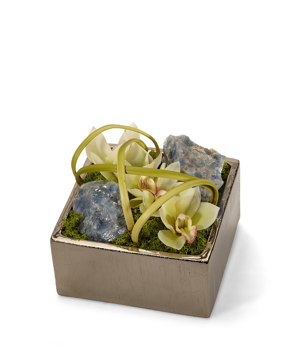 Orchid Table Top in Silver Square VivoPetal